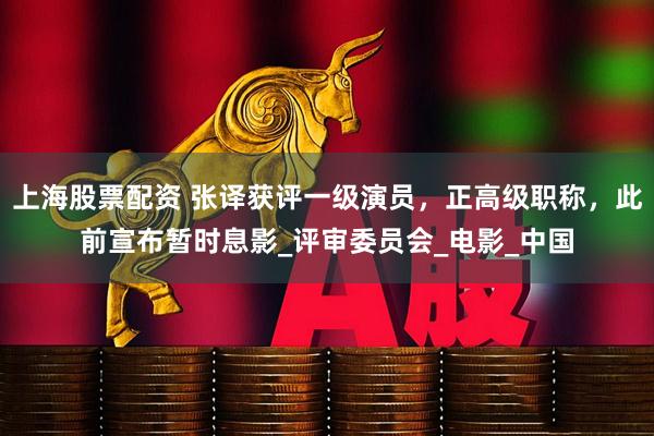 上海股票配资 张译获评一级演员，正高级职称，此前宣布暂时息影_评审委员会_电影_中国